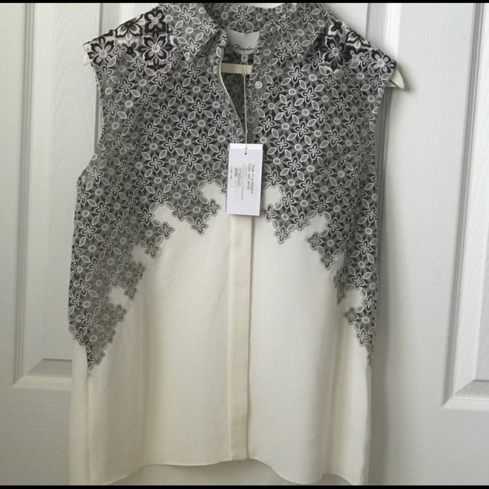 3.1 Phillips Lim textured floral patchwork blouse